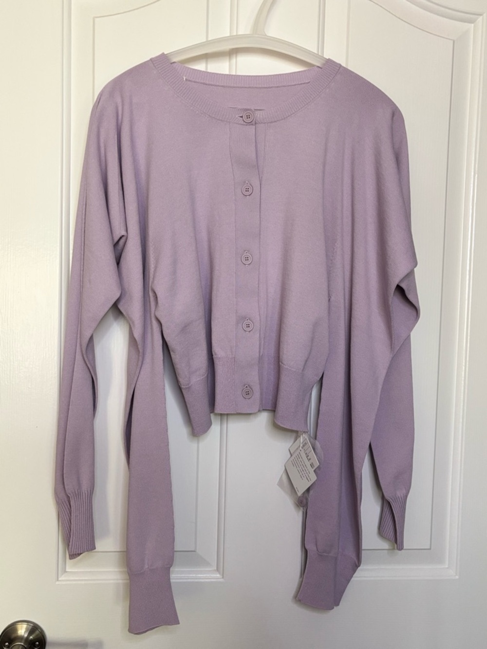 Issey Miyake Lavender Four Sleeve Button Cardigan size 6